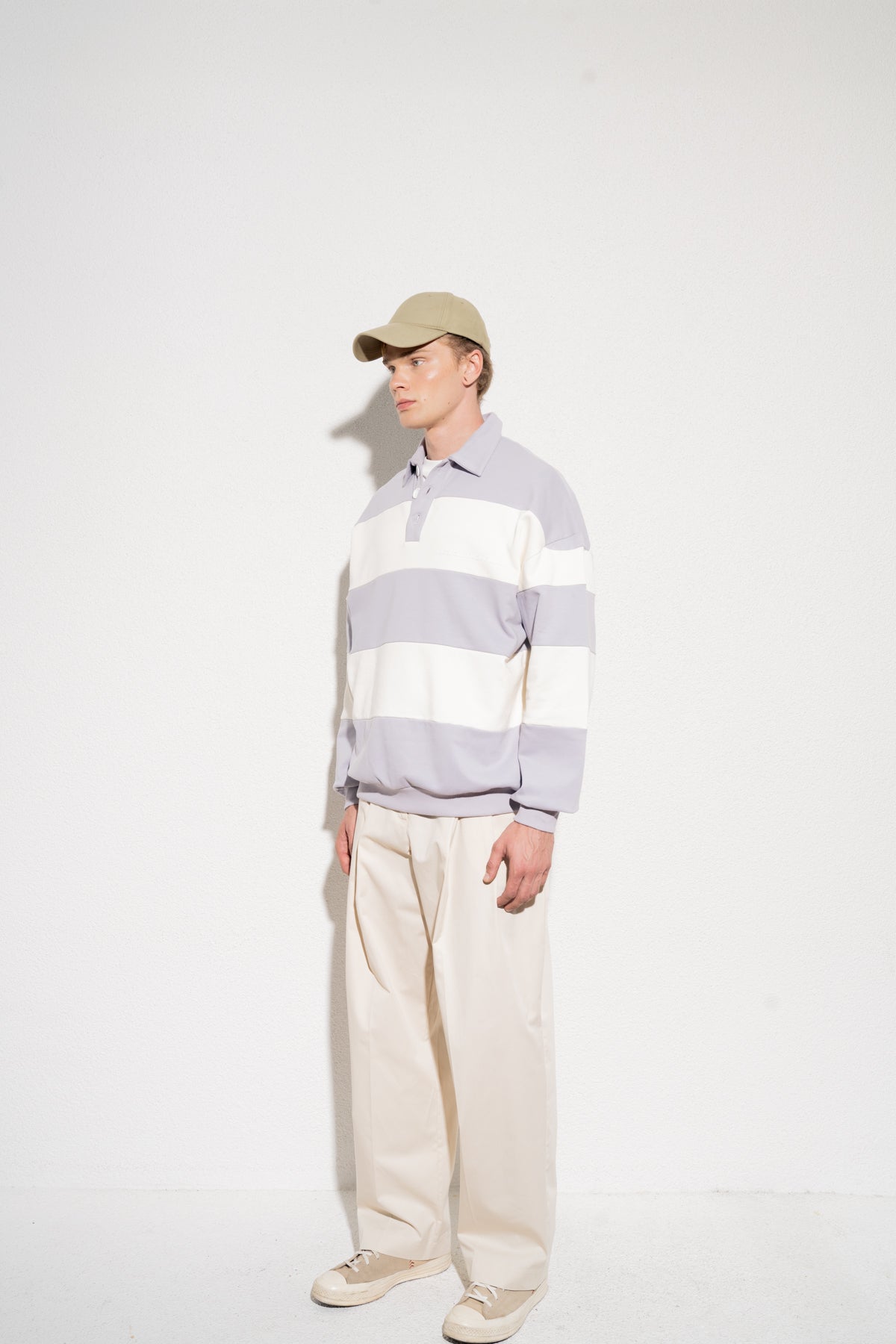 SENG SWEATSHIRT - KIRIK BEYAZ / GRİ