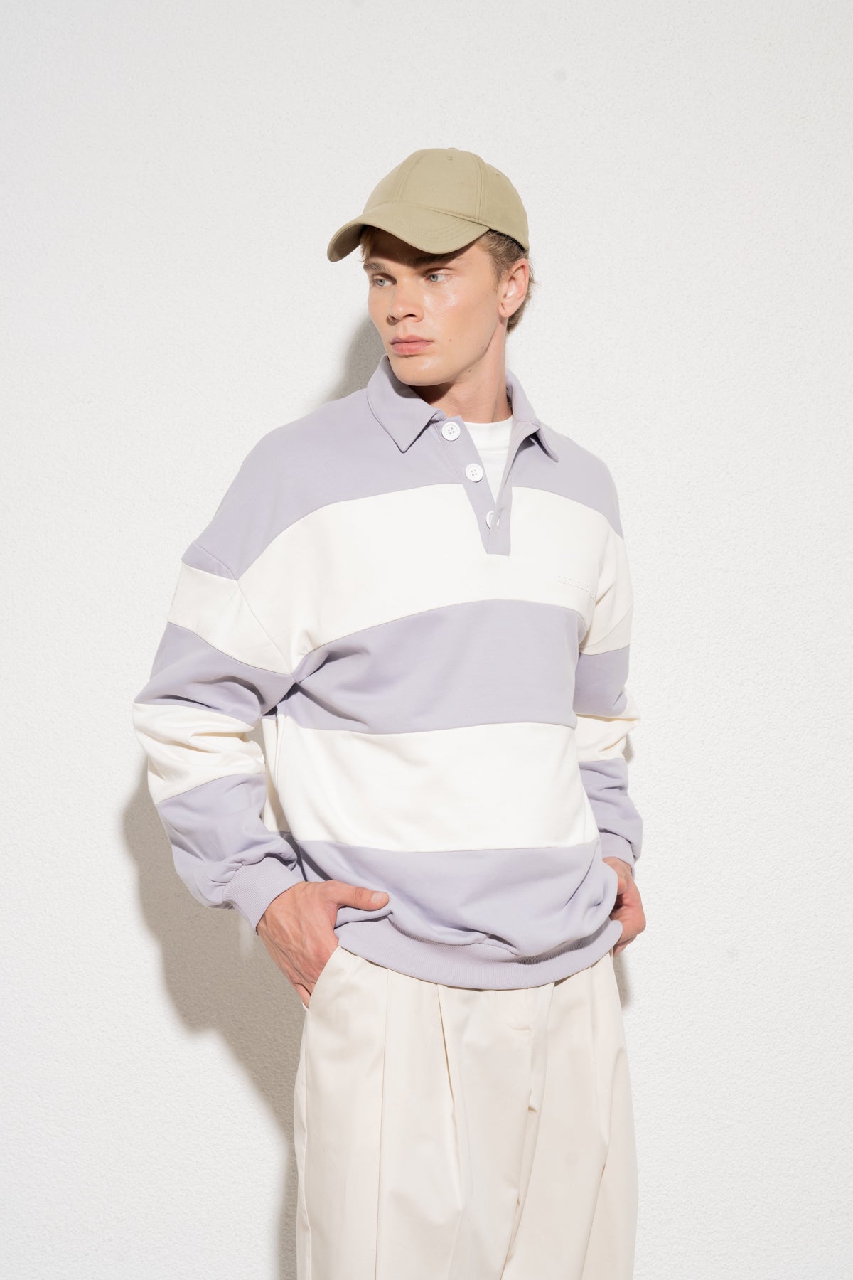 SENG SWEATSHIRT - KIRIK BEYAZ / GRİ
