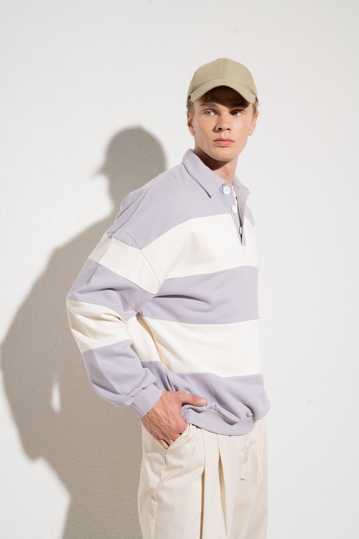 SENG SWEATSHIRT - KIRIK BEYAZ / GRİ