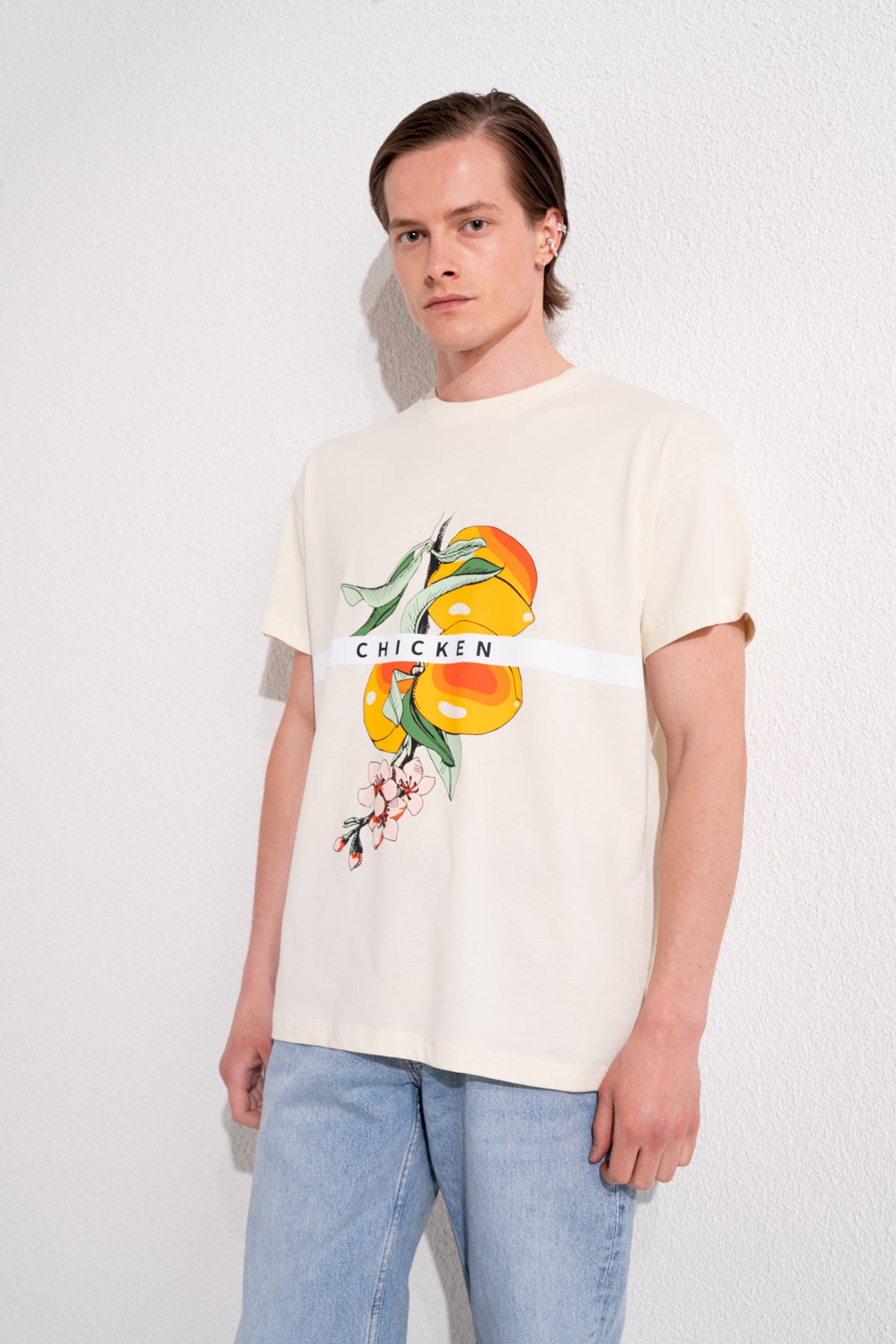 CHICKEN T-SHIRT - BEYAZ