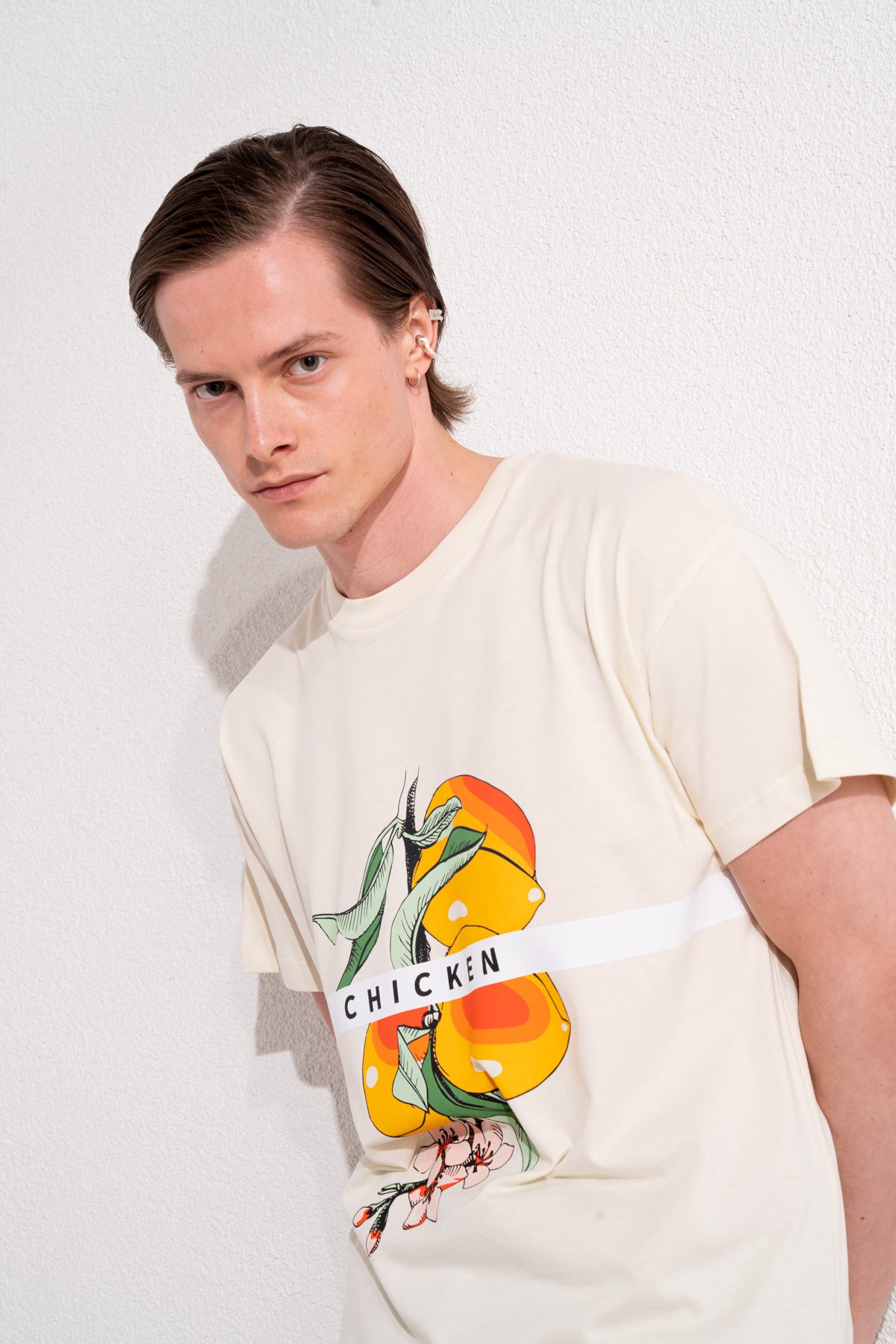 CHICKEN T-SHIRT - BEYAZ