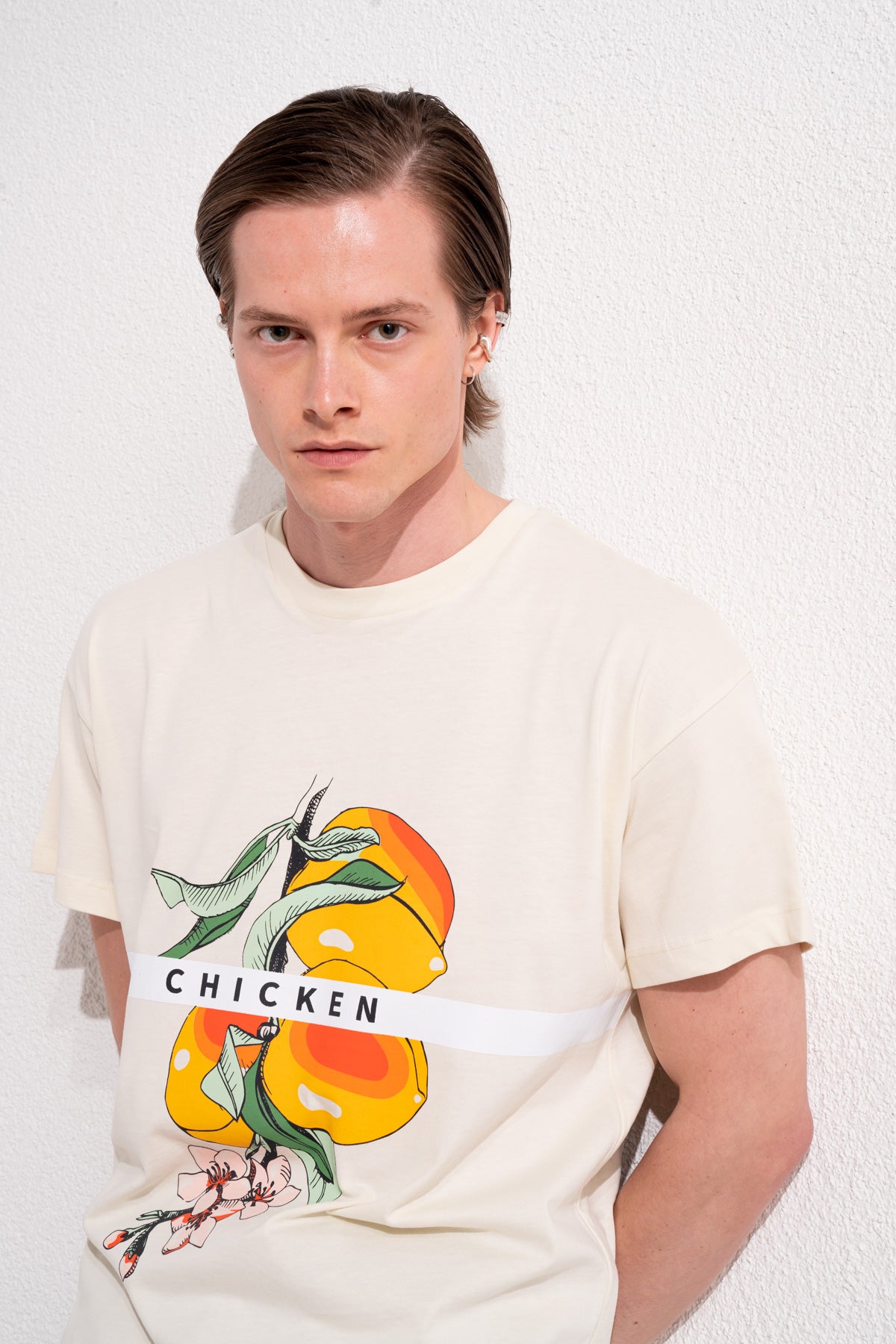CHICKEN T-SHIRT - BEYAZ