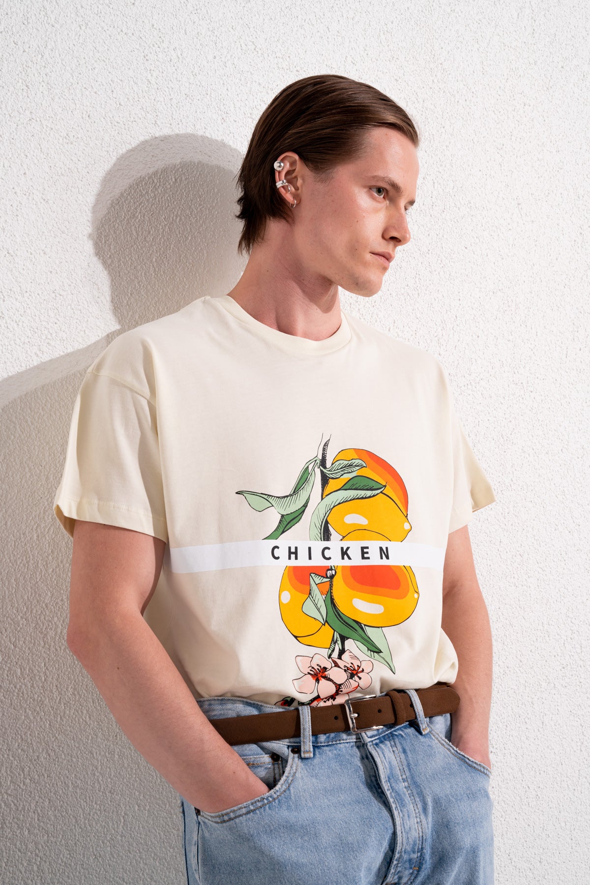 CHICKEN T-SHIRT - BEYAZ