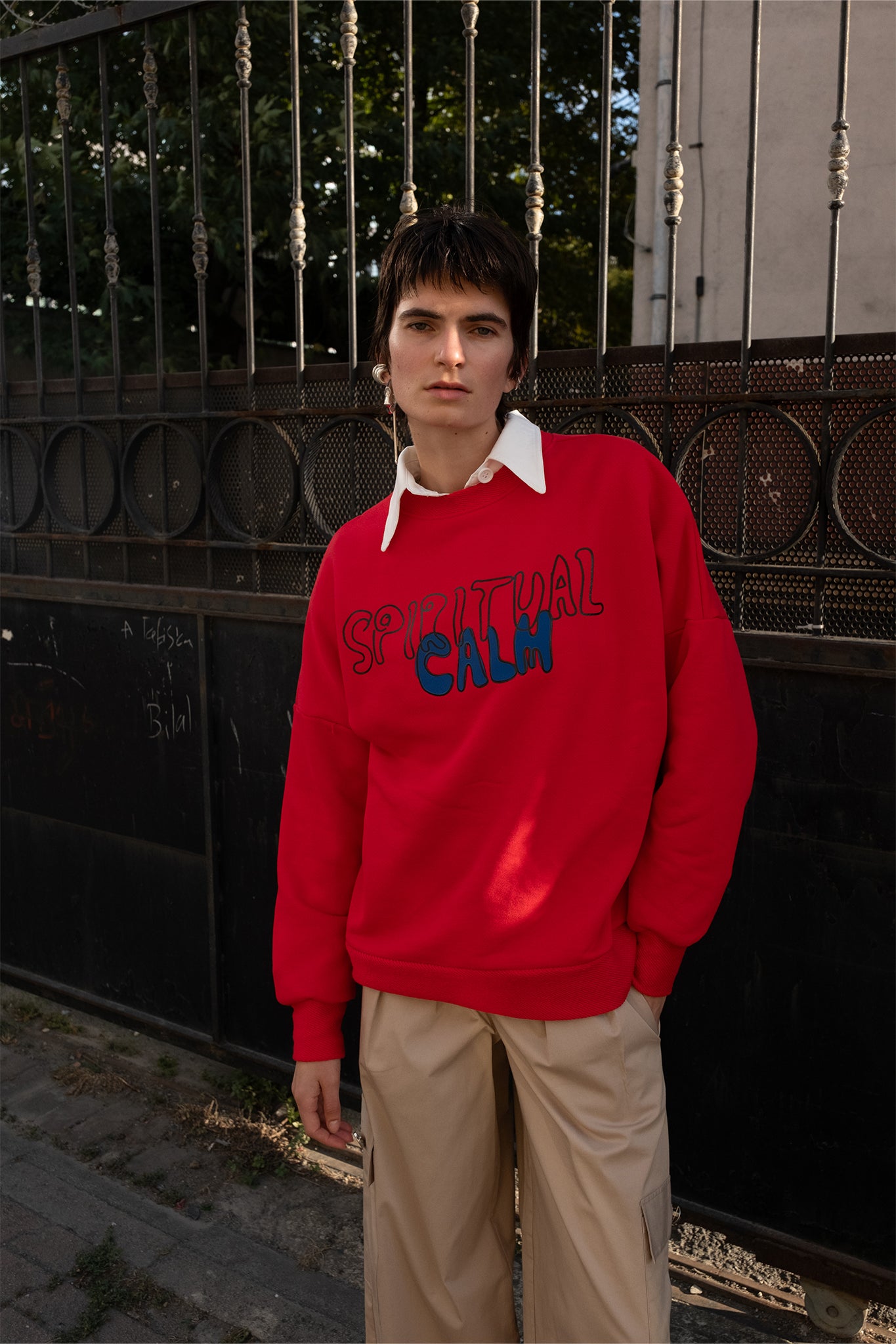 SPIRITUAL SWEATSHIRT - KIRMIZI
