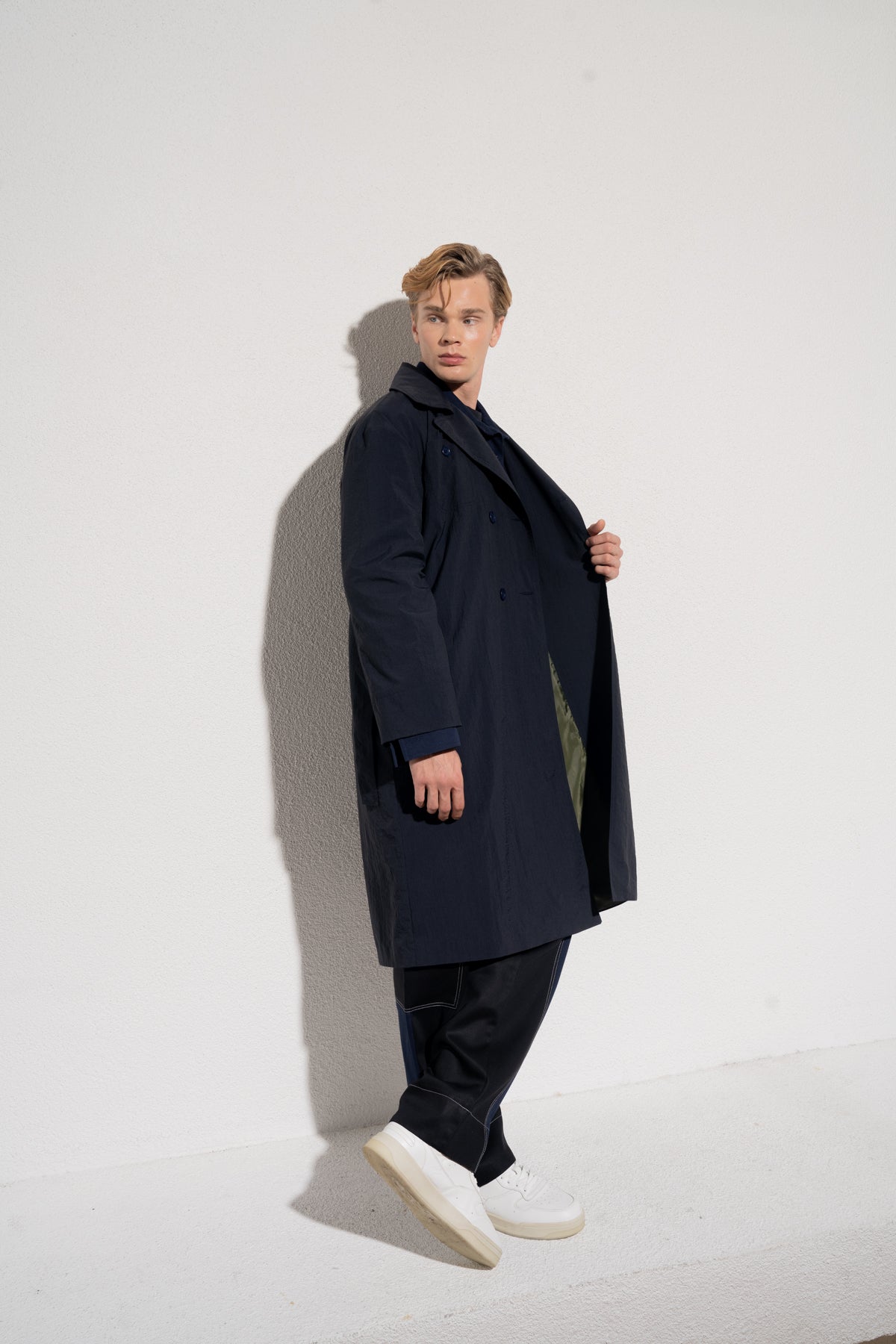 MAPLE OVERSIZE TRENCHCOAT - LACİVERT