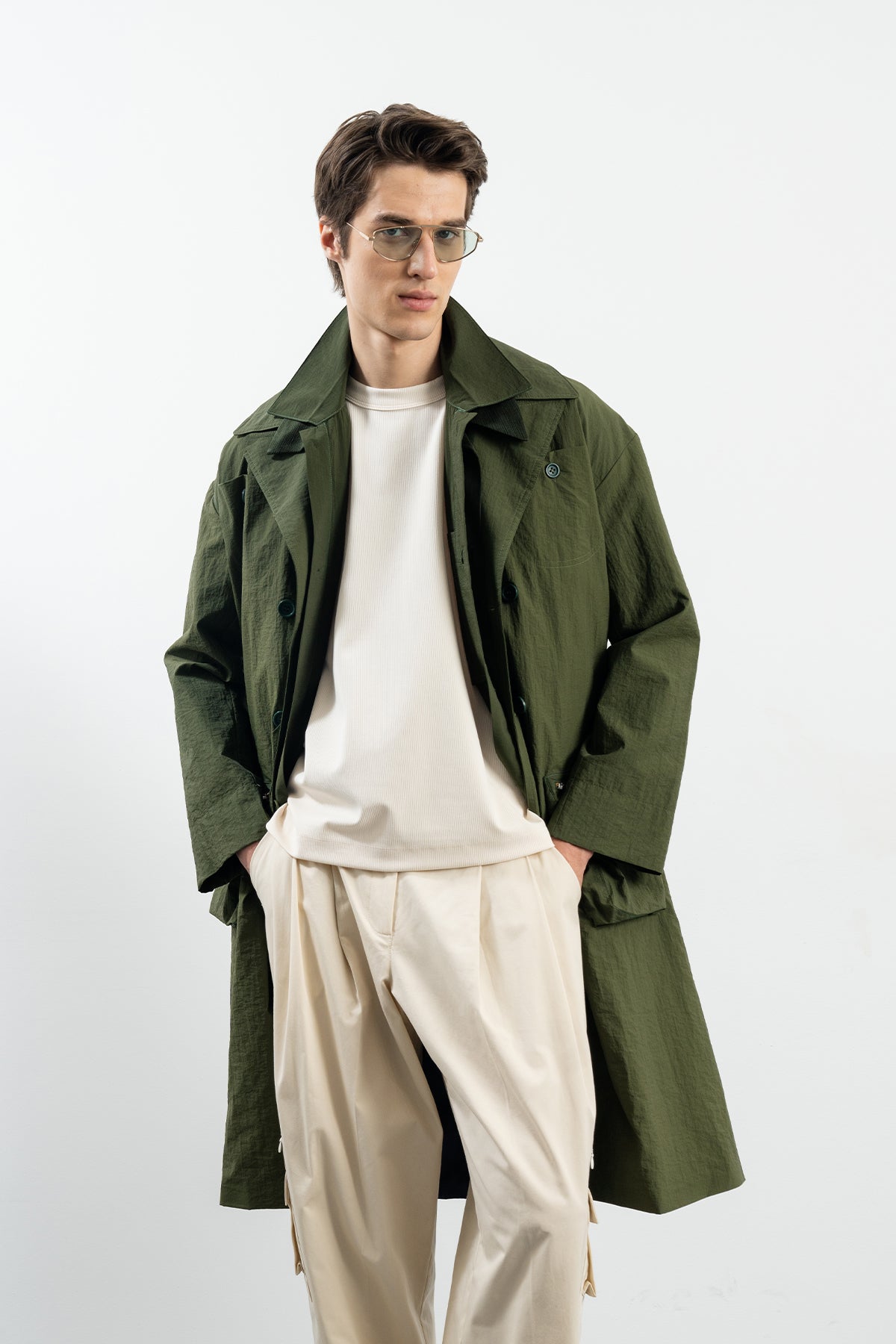 SOLID TRENCHCOAT - HAKİ