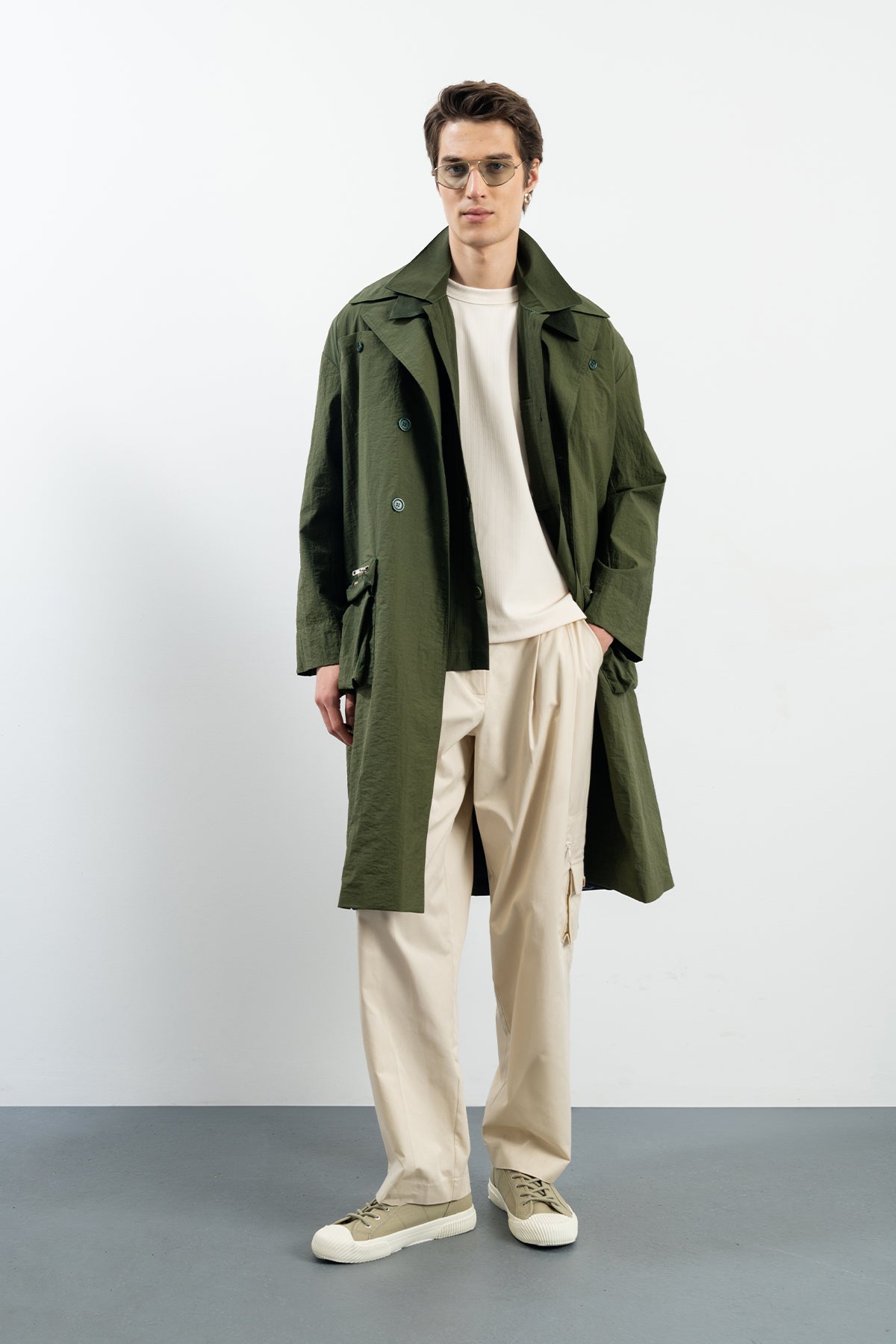 SOLID TRENCHCOAT - HAKİ