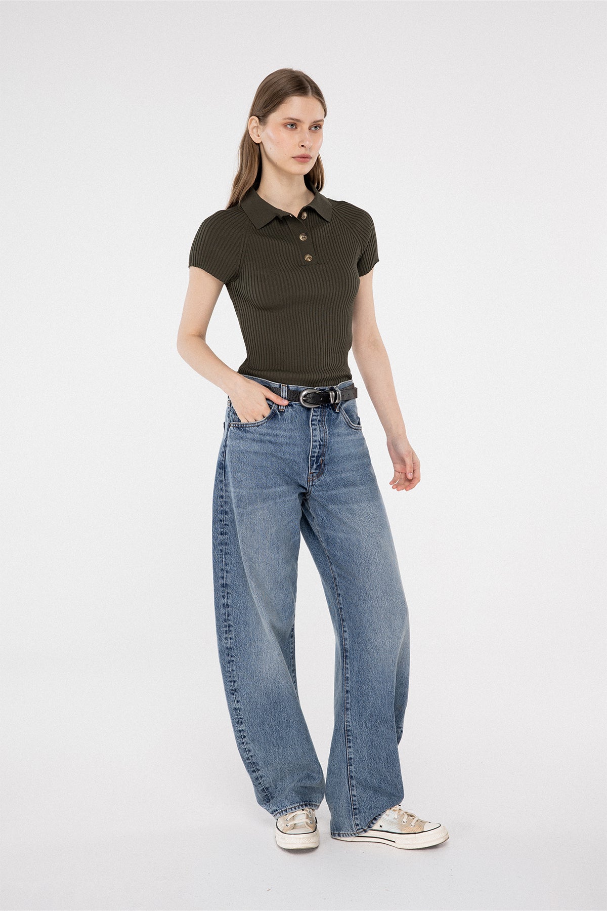 EVEN KHAKI TRİKO TOP