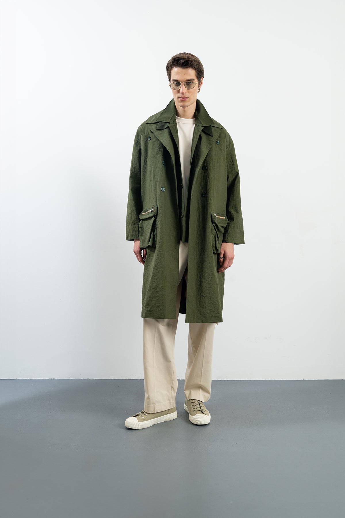 SOLID TRENCHCOAT - HAKİ